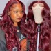 Burgundy Color #99j Human Hair Body Wave 13X4 Lace Front Wigs